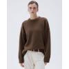 imageSUUKSESS Women Cashmere Oversized Long Sleeve Pullover Sweater Crew Neck JumpersCocoa Brown