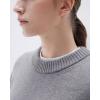 imageSUUKSESS Women Cashmere Oversized Long Sleeve Pullover Sweater Crew Neck JumpersHeather Grey