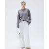 imageSUUKSESS Women Cashmere Oversized Long Sleeve Pullover Sweater Crew Neck JumpersHeather Grey
