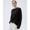 imageSUUKSESS Women Cashmere Oversized Long Sleeve Pullover Sweater Crew Neck JumpersJet Black