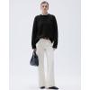 imageSUUKSESS Women Cashmere Oversized Long Sleeve Pullover Sweater Crew Neck JumpersJet Black