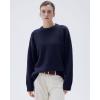 imageSUUKSESS Women Cashmere Oversized Long Sleeve Pullover Sweater Crew Neck JumpersNavy Blue