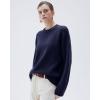 imageSUUKSESS Women Cashmere Oversized Long Sleeve Pullover Sweater Crew Neck JumpersNavy Blue