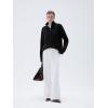 imageSUUKSESS Women Cashmere Oversized Quarter Zip Pullover Sweater Long Sleeve Collared Ribbed Knit Jumper TopsBlack