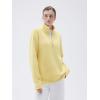 imageSUUKSESS Women Cashmere Oversized Quarter Zip Pullover Sweater Long Sleeve Collared Ribbed Knit Jumper TopsButter Yellow