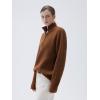 imageSUUKSESS Women Cashmere Oversized Quarter Zip Pullover Sweater Long Sleeve Collared Ribbed Knit Jumper TopsCaramel
