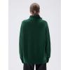 imageSUUKSESS Women Cashmere Oversized Quarter Zip Pullover Sweater Long Sleeve Collared Ribbed Knit Jumper TopsDark Green