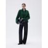 imageSUUKSESS Women Cashmere Oversized Quarter Zip Pullover Sweater Long Sleeve Collared Ribbed Knit Jumper TopsDark Green