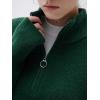 imageSUUKSESS Women Cashmere Oversized Quarter Zip Pullover Sweater Long Sleeve Collared Ribbed Knit Jumper TopsDark Green