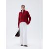 imageSUUKSESS Women Cashmere Oversized Quarter Zip Pullover Sweater Long Sleeve Collared Ribbed Knit Jumper TopsRed