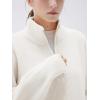 imageSUUKSESS Women Cashmere Oversized Quarter Zip Pullover Sweater Long Sleeve Collared Ribbed Knit Jumper TopsWhite