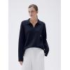 imageSUUKSESS Women Cashmere Oversized V Neck Pullover Sweaters Long Sleeve Collared Knit Jumper TopsNavy Blue