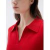 imageSUUKSESS Women Cashmere Oversized V Neck Pullover Sweaters Long Sleeve Collared Knit Jumper TopsRed
