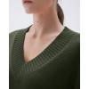 imageSUUKSESS Women Cashmere Oversized V Neck Pullover Sweaters Long Sleeve JumpersArmy Green