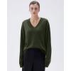 imageSUUKSESS Women Cashmere Oversized V Neck Pullover Sweaters Long Sleeve JumpersArmy Green