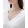 imageSUUKSESS Women Cashmere Oversized V Neck Pullover Sweaters Long Sleeve JumpersCream White