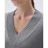 imageSUUKSESS Women Cashmere Oversized V Neck Pullover Sweaters Long Sleeve JumpersHeather Grey