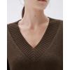 imageSUUKSESS Women Cashmere Oversized V Neck Pullover Sweaters Long Sleeve JumpersHeathered Mocha