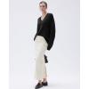imageSUUKSESS Women Cashmere Oversized V Neck Pullover Sweaters Long Sleeve JumpersJet Black