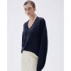 imageSUUKSESS Women Cashmere Oversized V Neck Pullover Sweaters Long Sleeve JumpersNavy Blue