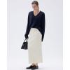 imageSUUKSESS Women Cashmere Oversized V Neck Pullover Sweaters Long Sleeve JumpersNavy Blue