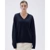 imageSUUKSESS Women Cashmere Oversized V Neck Pullover Sweaters Long Sleeve JumpersNavy Blue