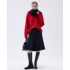 imageSUUKSESS Women Cashmere Oversized V Neck Pullover Sweaters Long Sleeve JumpersTrue Red