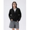 imageSUUKSESS Women Chunky Knit Cashmere Sweaters Zip up Oversized Hoodies Cardigan with Pockets Long Sleeve Fall OuterwearBlack