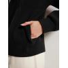 imageSUUKSESS Women Chunky Knit Cashmere Sweaters Zip up Oversized Hoodies Cardigan with Pockets Long Sleeve Fall OuterwearBlack