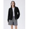 imageSUUKSESS Women Chunky Knit Cashmere Sweaters Zip up Oversized Hoodies Cardigan with Pockets Long Sleeve Fall OuterwearBlack