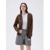 imageSUUKSESS Women Chunky Knit Cashmere Sweaters Zip up Oversized Hoodies Cardigan with Pockets Long Sleeve Fall OuterwearBrown