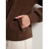 imageSUUKSESS Women Chunky Knit Cashmere Sweaters Zip up Oversized Hoodies Cardigan with Pockets Long Sleeve Fall OuterwearBrown
