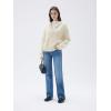 imageSUUKSESS Women Chunky Knit Cashmere Sweaters Zip up Oversized Hoodies Cardigan with Pockets Long Sleeve Fall OuterwearCream Cream White