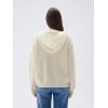 imageSUUKSESS Women Chunky Knit Cashmere Sweaters Zip up Oversized Hoodies Cardigan with Pockets Long Sleeve Fall OuterwearCream Cream White