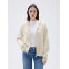 imageSUUKSESS Women Chunky Knit Cashmere Sweaters Zip up Oversized Hoodies Cardigan with Pockets Long Sleeve Fall OuterwearCream Cream White