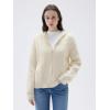 imageSUUKSESS Women Chunky Knit Cashmere Sweaters Zip up Oversized Hoodies Cardigan with Pockets Long Sleeve Fall OuterwearCream Cream White