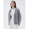 imageSUUKSESS Women Chunky Knit Cashmere Sweaters Zip up Oversized Hoodies Cardigan with Pockets Long Sleeve Fall OuterwearGrey