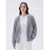 imageSUUKSESS Women Chunky Knit Cashmere Sweaters Zip up Oversized Hoodies Cardigan with Pockets Long Sleeve Fall OuterwearGrey