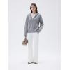 imageSUUKSESS Women Chunky Knit Cashmere Sweaters Zip up Oversized Hoodies Cardigan with Pockets Long Sleeve Fall OuterwearGrey