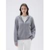 imageSUUKSESS Women Chunky Knit Cashmere Sweaters Zip up Oversized Hoodies Cardigan with Pockets Long Sleeve Fall OuterwearGrey