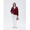 imageSUUKSESS Women Chunky Knit Cashmere Sweaters Zip up Oversized Hoodies Cardigan with Pockets Long Sleeve Fall OuterwearWine Red
