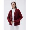 imageSUUKSESS Women Chunky Knit Cashmere Sweaters Zip up Oversized Hoodies Cardigan with Pockets Long Sleeve Fall OuterwearWine Red