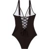 imageSUUKSESS Women One Piece Swimsuit Slimming Tummy Control Deep V Neck Bathing SuitBrown