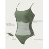 imageSUUKSESS Women One Piece Tummy Control Swimsuit Crisscross Backless Bathing SuitArmy Green