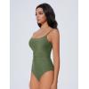 imageSUUKSESS Women One Piece Tummy Control Swimsuit Crisscross Backless Bathing SuitArmy Green