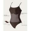imageSUUKSESS Women One Piece Tummy Control Swimsuit Crisscross Backless Bathing SuitBrown