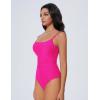 imageSUUKSESS Women One Piece Tummy Control Swimsuit Crisscross Backless Bathing SuitHot Pink