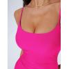 imageSUUKSESS Women One Piece Tummy Control Swimsuit Crisscross Backless Bathing SuitHot Pink