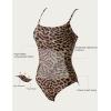 imageSUUKSESS Women One Piece Tummy Control Swimsuit Crisscross Backless Bathing SuitLeopard