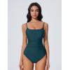 imageSUUKSESS Women One Piece Tummy Control Swimsuit Crisscross Backless Bathing SuitPeacock Blue